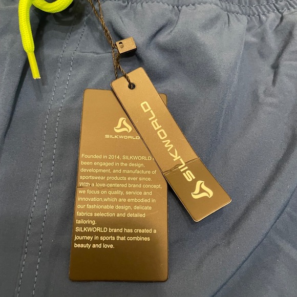 NWT SILKWORLD‎ 3XL Mens Blue Swim Trunks Lined Athletic Gym Workout Activewear - Picture 5 of 9